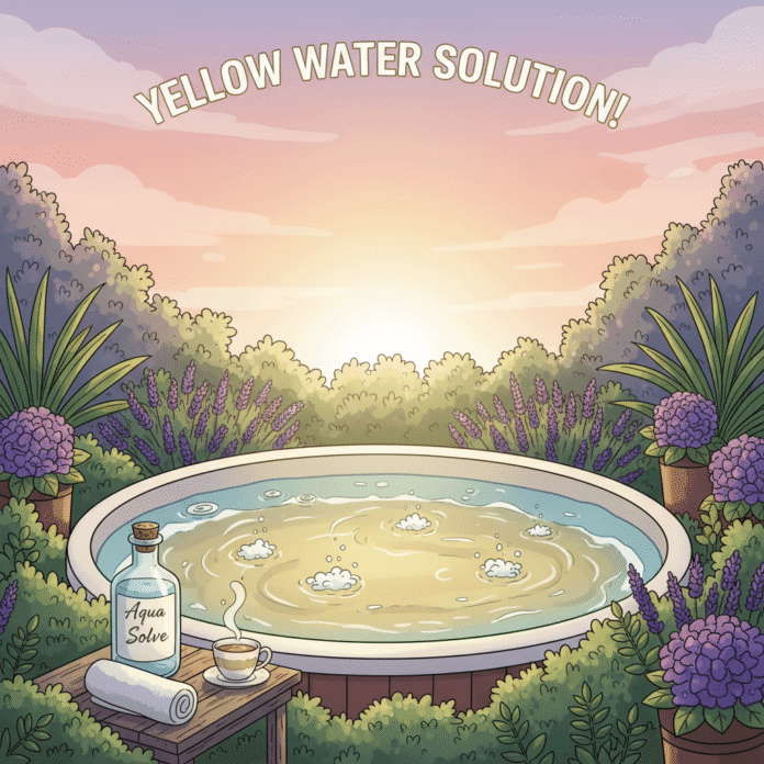 hot tub yellow water solution