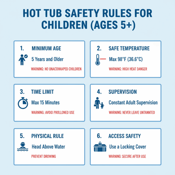 children's hot tub safety infographic