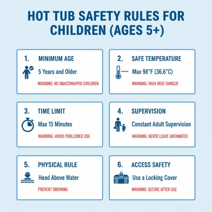 children's hot tub safety infographic